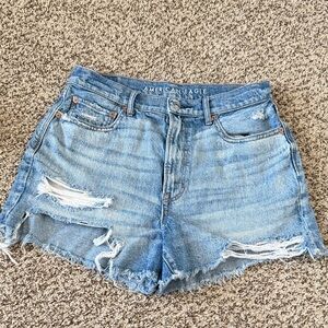 American Eagle Outfitters Light Blue Distressed Jean Shorts